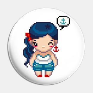 Hello Sailor Pixel Art Girl Pin