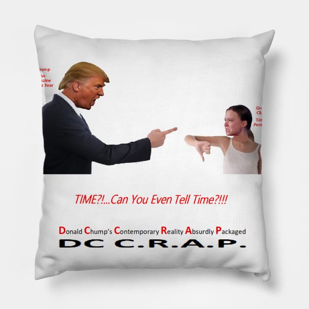 Greta Thunberg In Time for Donald Trump Pillow by arTaylor