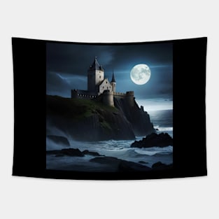 Castle at night Tapestry