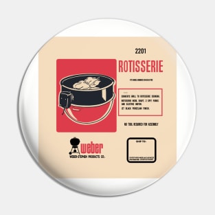 Original Weber Rotisserie Box Art Pin