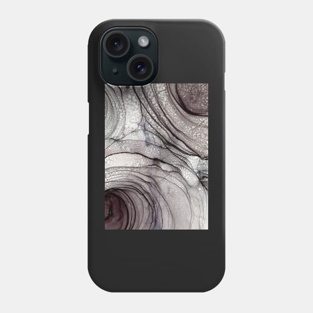 Mauve and Grey Roses, Abstract Floral Art Phone Case by MyAbstractInk