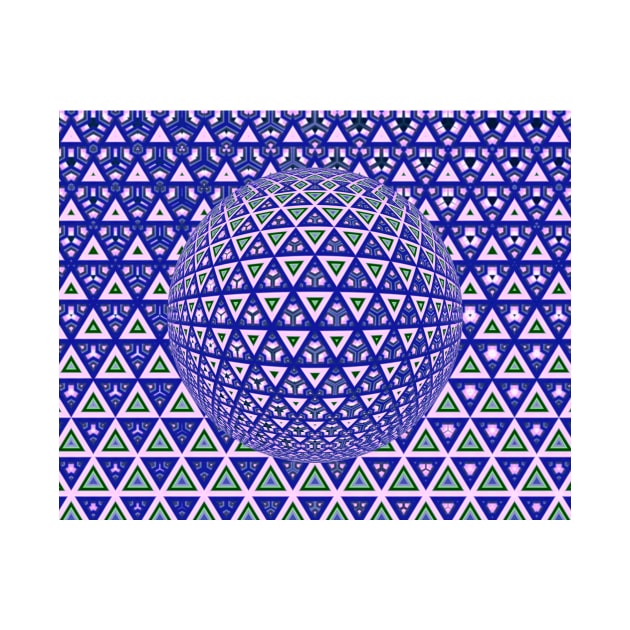 vivid purple triangular design over a 3D sphere by mister-john