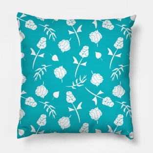 Pretty Aqua Blue and White Floral Pattern Gifts Pillow