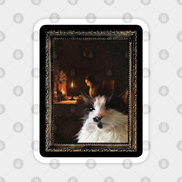 Cat Romantic Painting Magnet by TenomonMalke