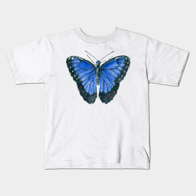 Blue Morpho Butterfly Watercolor Painting Butterfly Kids T Shirt Teepublic