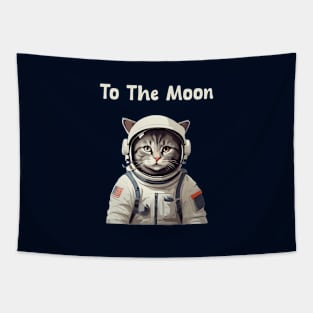 Astronaut cat going to moon Tapestry