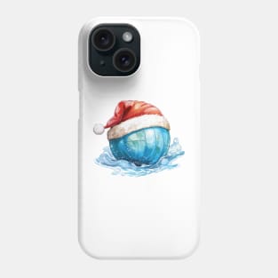 Christmas Waterpolo Ball in Santa Hat Phone Case