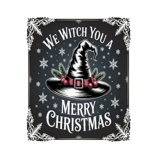 We Witch You A Merry Christmas Witch Hat Halloween Christmas T-Shirt