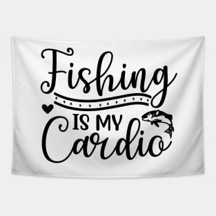 Wishing I Was Fishing - Less Talk More Fishing - Gift For Fishing Lovers, Fisherman - Black And White Simple Font Tapestry