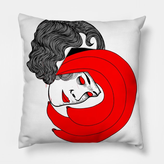 Mask Off Pillow by FUN ART