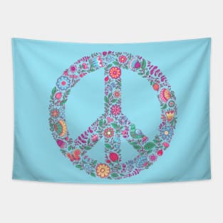 Peace Sign Flowers Tapestry