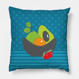 Fruit Bowl Pear Orange Avocado Strawberries Still Life Pillow