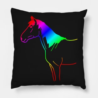 Rainbow horse silhouette Pillow