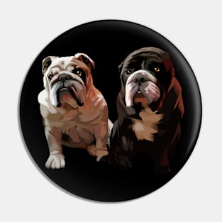 two cute black dogs-vector art Pin