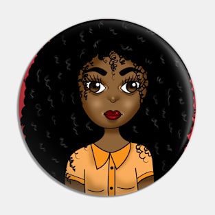 Melanin girl digital art illustration Pin