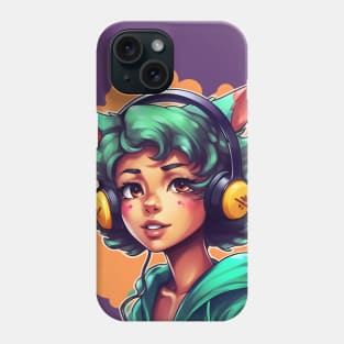 Manga style anime cat girl Phone Case