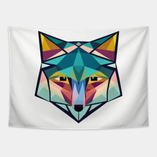 Geometric wolf head Tapestry