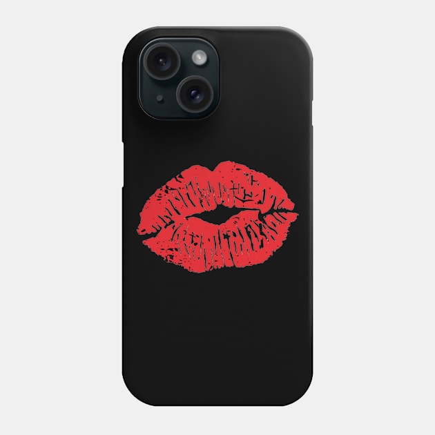 Kiss Red Lipstick Mouth Phone Case by FlashDesigns01