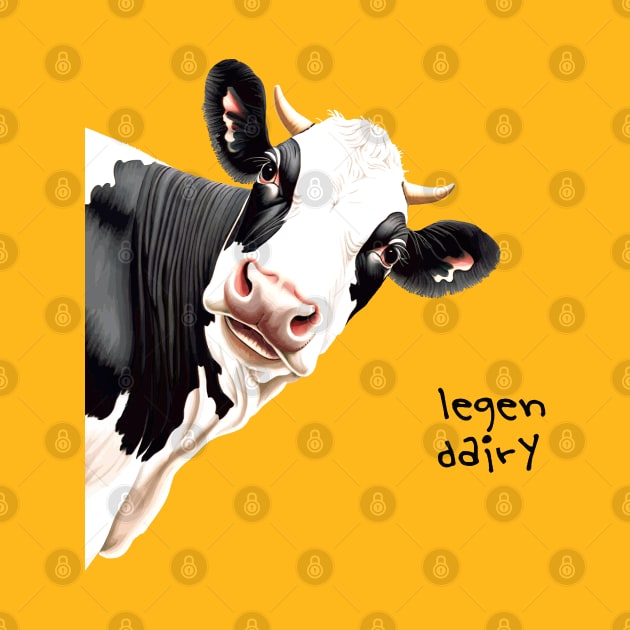 Legen Dairy Pun Cartoon Style Legendary Cow by taiche