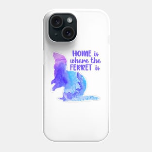 Home Is Where The Ferret Is (Blue) Phone Case