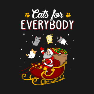 Cats For Everybody. Cat Lover Ugly Christmas Sweater. T-Shirt
