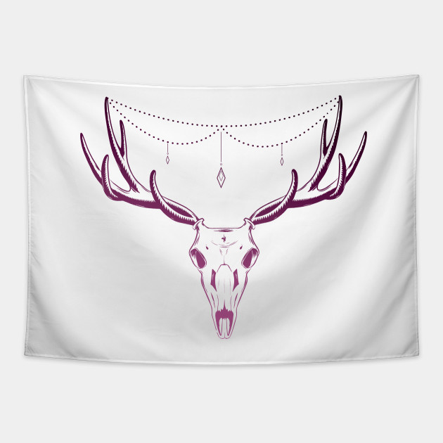 Deer Skull Tattoo Design Deer Tapestry Teepublic