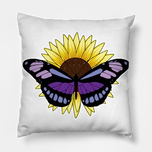 Butterfly with Sunflower Pillow