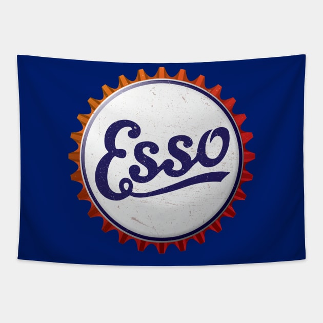 Esso Gasoline Bottle Cap Retro T-Shirt Tapestry by funkymonkeytees
