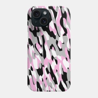 pink black gray and white camo Phone Case