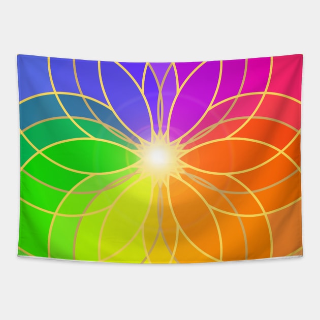 The vibration of colors mandala Tapestry by MandalaSoul