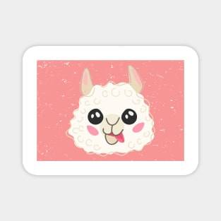 Cute Baby Llama Face Pattern Mask -Cute Baby Llama Illustration Gift - Great Gift For Her Magnet