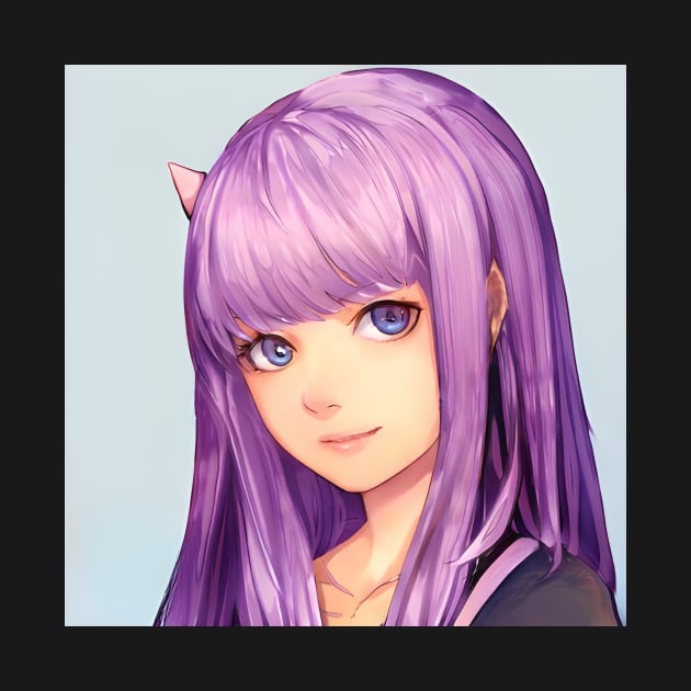 Purple Hair Anime Girl by animegirlnft