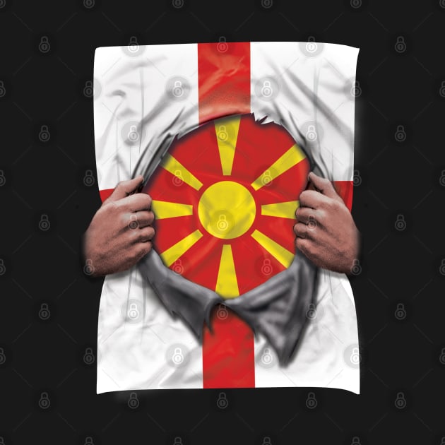 Macedonia Flag English Flag Ripped - Gift for Macedonian From Macedonia by Country Flags