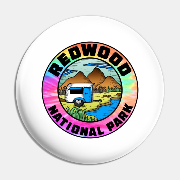 Redwood National Park California Camper Camping Camp Trailer Pin by DD2019