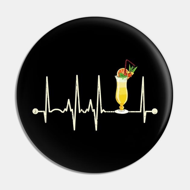 Funny Cocktail Hurricane Glass Heartbeat Happy Cocktail Hour Pin by Proficient Tees