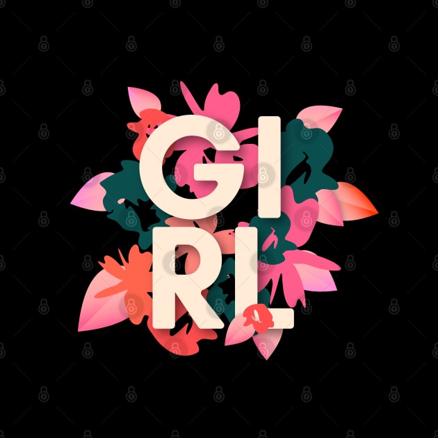 girl flower leaves by Mako Design 