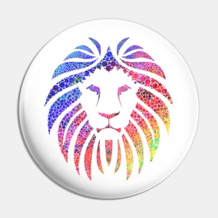 Rainbow Lion Pride White Small Logo Pin