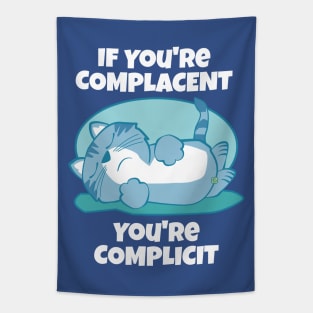 Complacent Complicit Cat Tapestry