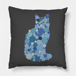 Cat Blue Dots Pillow