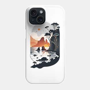 Retro Tropical Bliss by the Cliffs and Sand Phone Case