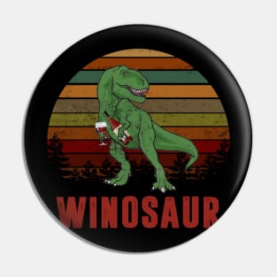 Winosaurus Vintage Wine T-rex Shirt Pin