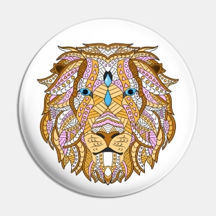 Lion Head Ethnic Pin