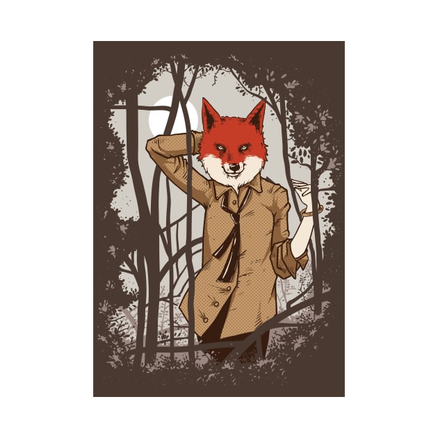 Fox Shirt - Animal Lover Gift - Fox Art - Animal in Suit by LeoProBoutique