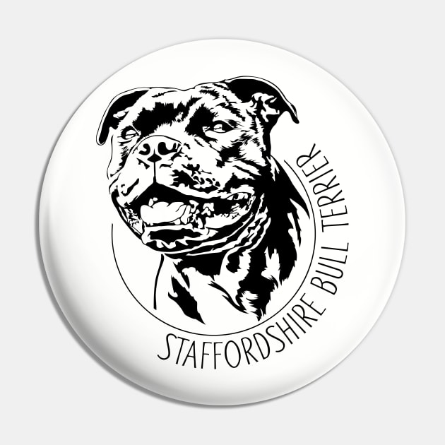 Staffordshire Bull Terrier lover dog portrait Pin by wilsigns