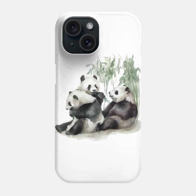 Pandas Phone Case by Kira Balan