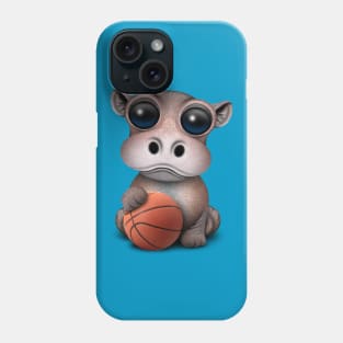 Cute Baby Hippo Playing With Basketball Phone Case