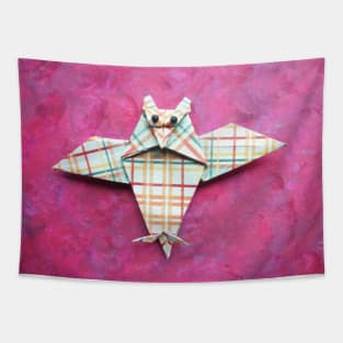 Origami plaid owl Tapestry