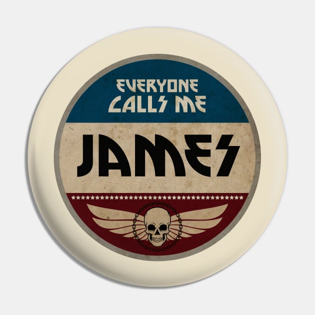 Vintage Name Tag: James Pin by CTShirts