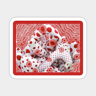 Red Dots and Stripes Magnet