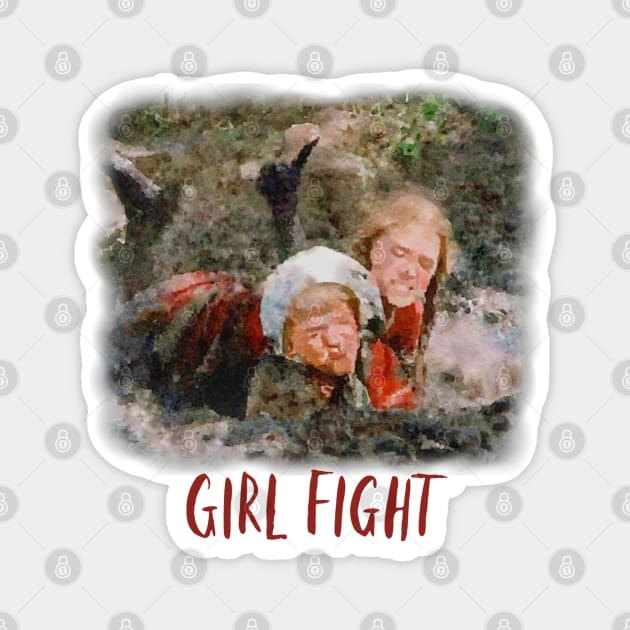 Laura and Nellie Girl Fight Magnet by Neicey